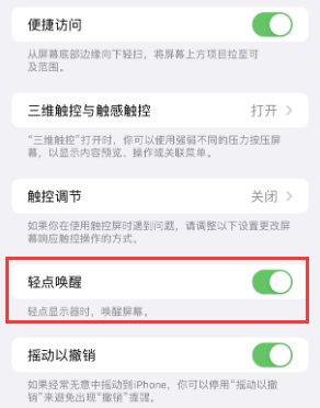 东乌珠穆沁苹果授权维修站分享iPhone轻点无法唤醒怎么办 