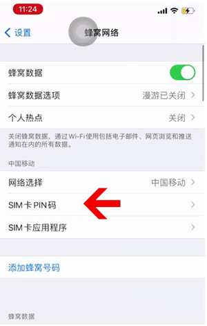 东乌珠穆沁苹果14维修网分享如何给iPhone14的SIM卡设置密码 